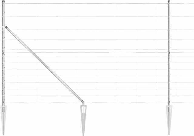 vidaXL Zaunpfosten aus Stahl, rechteckig, silber, Höhe: 150 cm, Breite: 5 cm - Bild 1