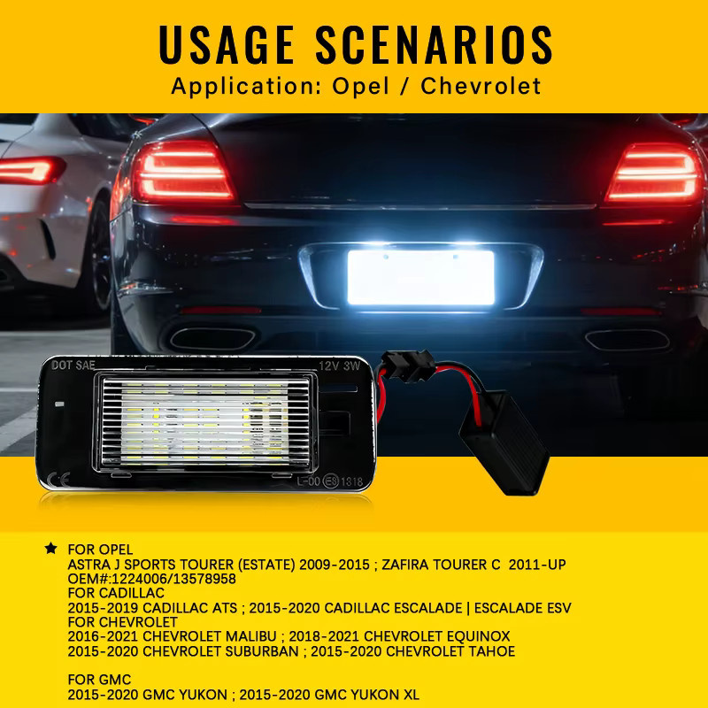 2er-Set LED Kennzeichenbeleuchtung für Opel Astra J Sports Tourer und Zafira Tourer C - Bild 3