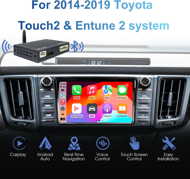 ANYFAR CarPlay und Android Auto Nachrüstkit für Toyota Touch2 & Entune 2 (2014-2019), Schwarz - Bild 1