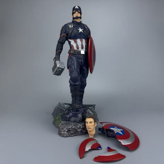 Marvel Captain America Doppelkopf-Skulptur, Actionfigur, 43cm - Bild 1