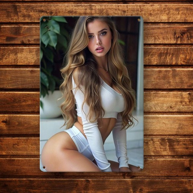 Vintage Wandschild aus Eisen von HELLOYOUNG im Portraitformat, Breite: 20,32 cm, Höhe: 30,48 cm - Bild 1
