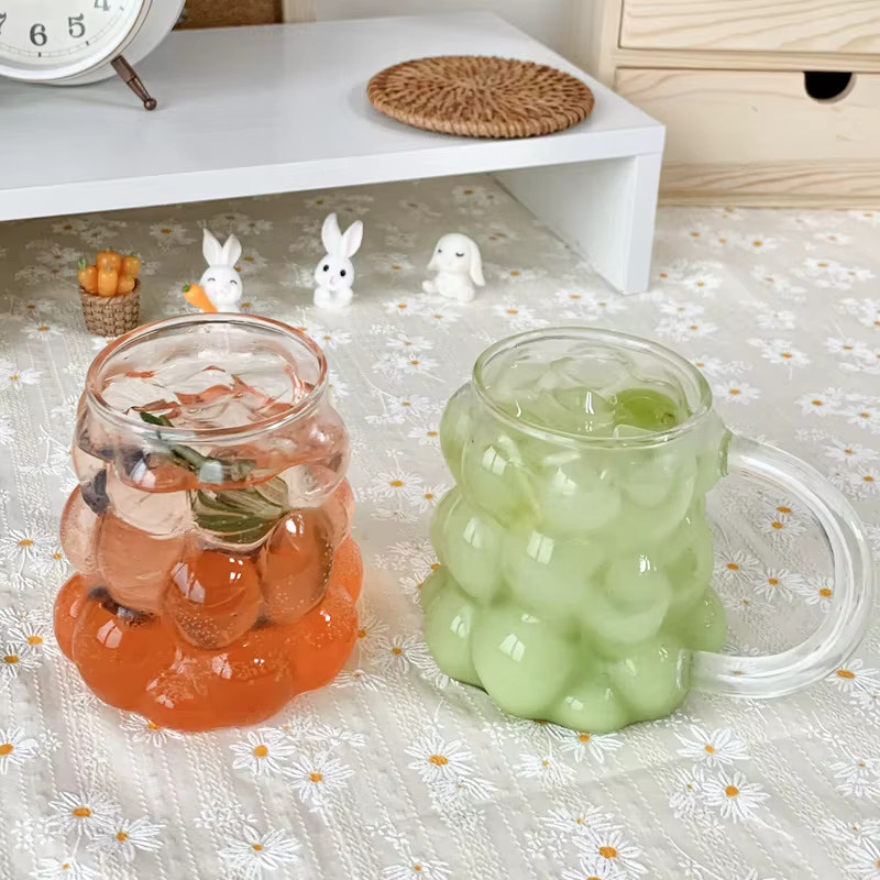 YWDL Hitzebeständiges Glas Kaffeebecher und Latte Tasse in Transparent, 350/400 ml - Bild 2