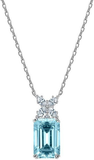 POMOiii Halskette 925 Silber, Aquamarin, Zirkonia, Damen - Bild 1