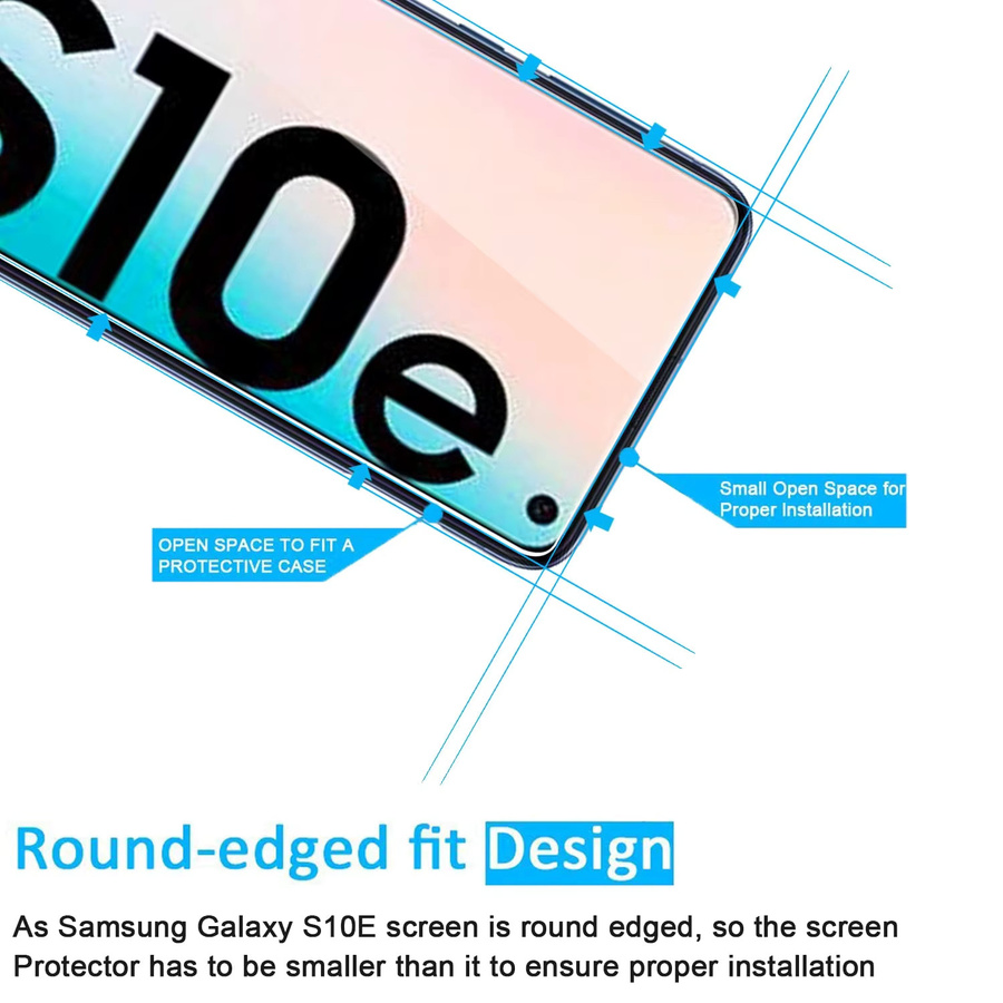 Samsung Galaxy S10e Displayschutzfolie aus gehärtetem Glas, transparent, HD Kristall, 9H kratzfest und hüllenfreundlich - Bild 2
