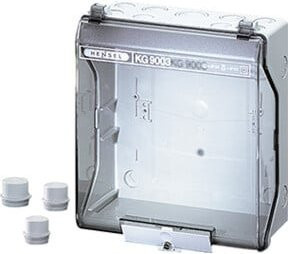 Hensel KG 9003 Leergehäuse Distribution Board aus Kunststoff, transparent, B/T/H: 21,7 x 25,3 x 11,5 cm - Bild 1
