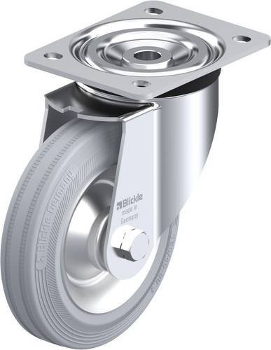 Blickle Lenkrolle L-V 162R-SG in Grau aus verzinktem Stahl und Kunststoff mit einem Rad-Durchmesser von 160 mm und einer Tragfähigkeit von 135 kg - Bild 1