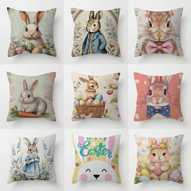 Beast Kingdom Kissenbezug Osterhase im klassischen Ahorn-Design, quadratisch, mehrfarbig, 30 x 30 cm - Bild 1