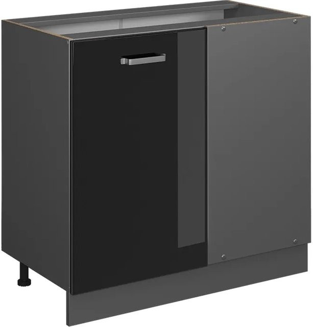 Vicco Eckunterschrank R-Line Küchenschrank in Anthrazit und Schwarz Hochglanz - Bild 2