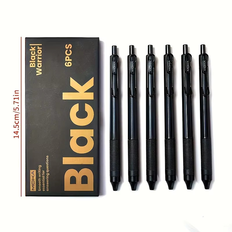6er-Pack Gelstifte mit feiner Spitze 0,5 mm, schwarze Tinte, verschmierfrei und ideal für Journaling und Notizen - Bild 5
