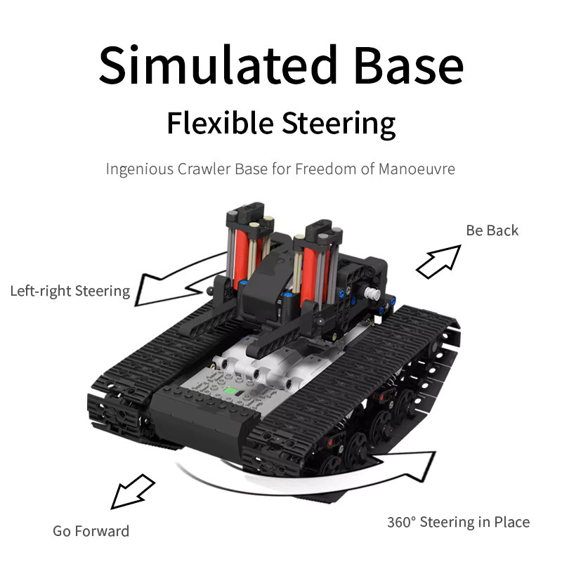 Ubricks RC Elektrischer Flugabwehrtank, Kriegs-Militär-Kettenfahrzeug, Spielzeugmodell, ab 14 Jahren - Bild 2