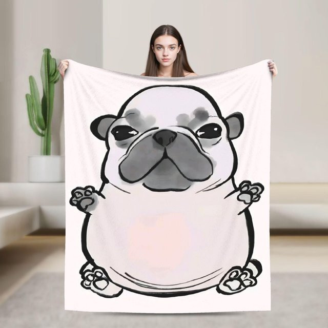 LjqFourteen Flauschige Plüschdecke aus Flanell in Schwarz und Weiß, Dekorative Tier-Tagesdecke für Sofa und Bett, B/B: 100 x 150 cm - Bild 1