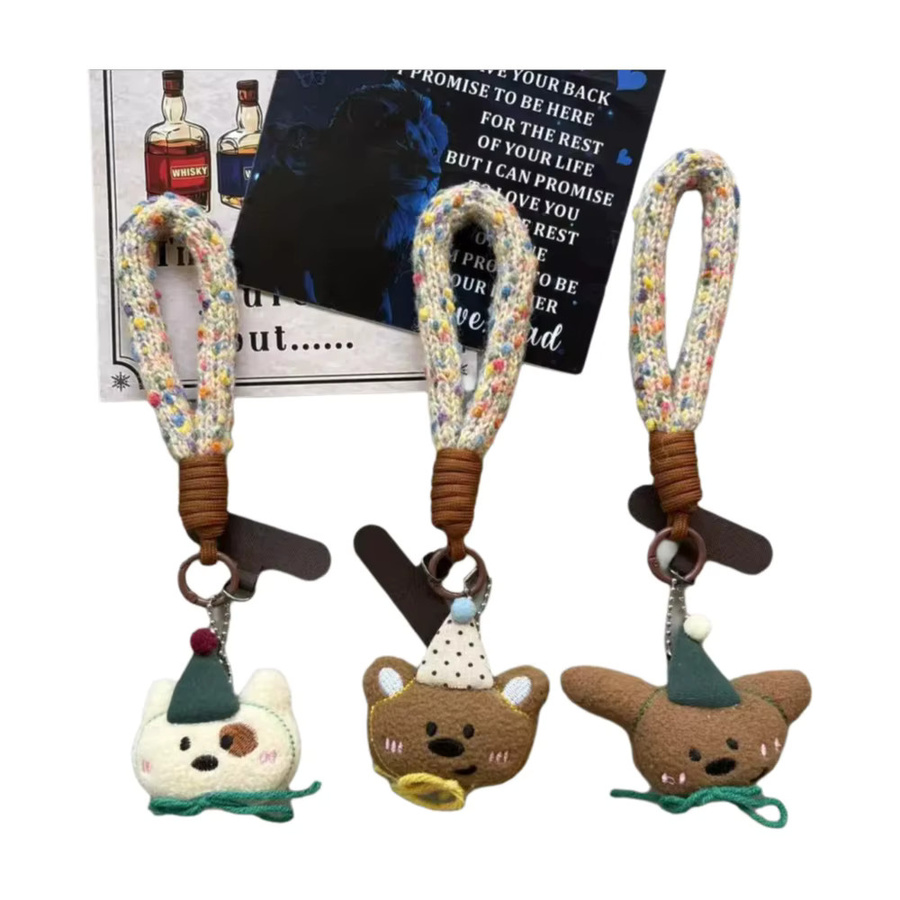 CCDFashion Plüsch-Lanyard mit niedlichem Cartoon-Bär-Anhänger in Weiß und Multicolour als Zubehör für dein Handy oder deine Kameratasche - Bild 3