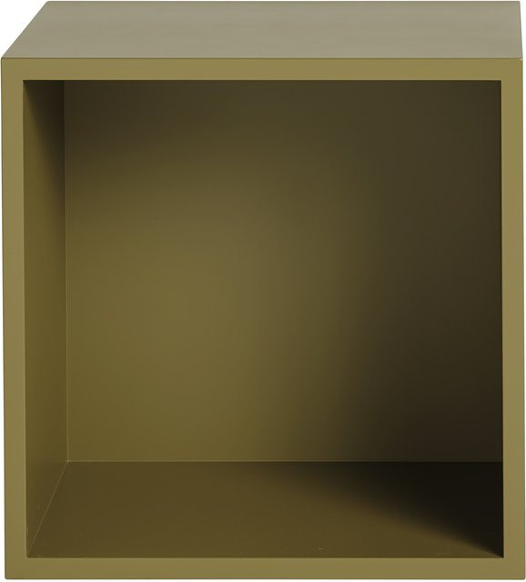 Muuto Stacked 2.0 Wandregal mit Rückwand Medium in Braun und Grün Matt - Bild 1