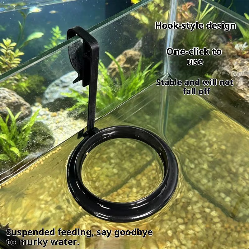 WHPHous Aquarium Futterring Futterstation in Schwarz - Bild 2