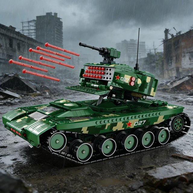 XMWL MOC-55027 Raketenpanzer-Modell, Bausteine, ferngesteuert, 1488 Teile - Bild 1