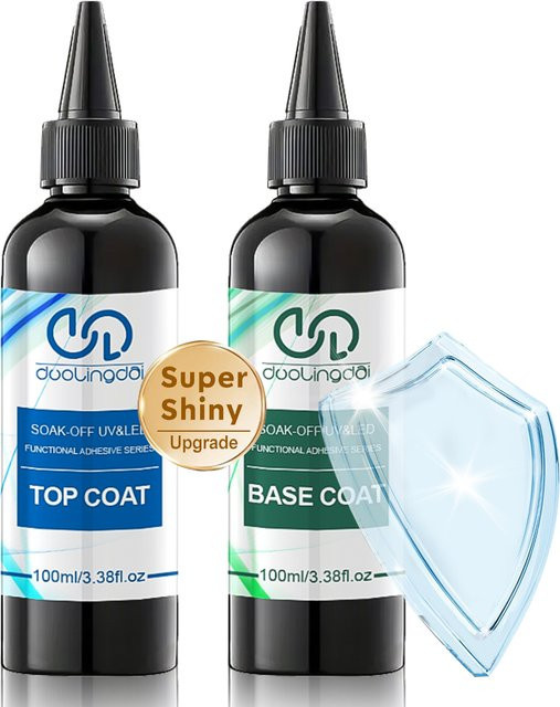 DUOLINGDAI Gel Top Coat und Base Coat Set, 100 ml, glänzend - Bild 1