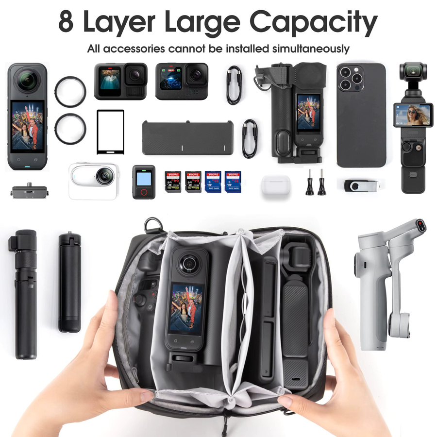 STARTRC Reise-Etui Tragetasche in Schwarz für Insta360 Go Ultra X5 X4 und GoPro Hero 13 - Bild 2