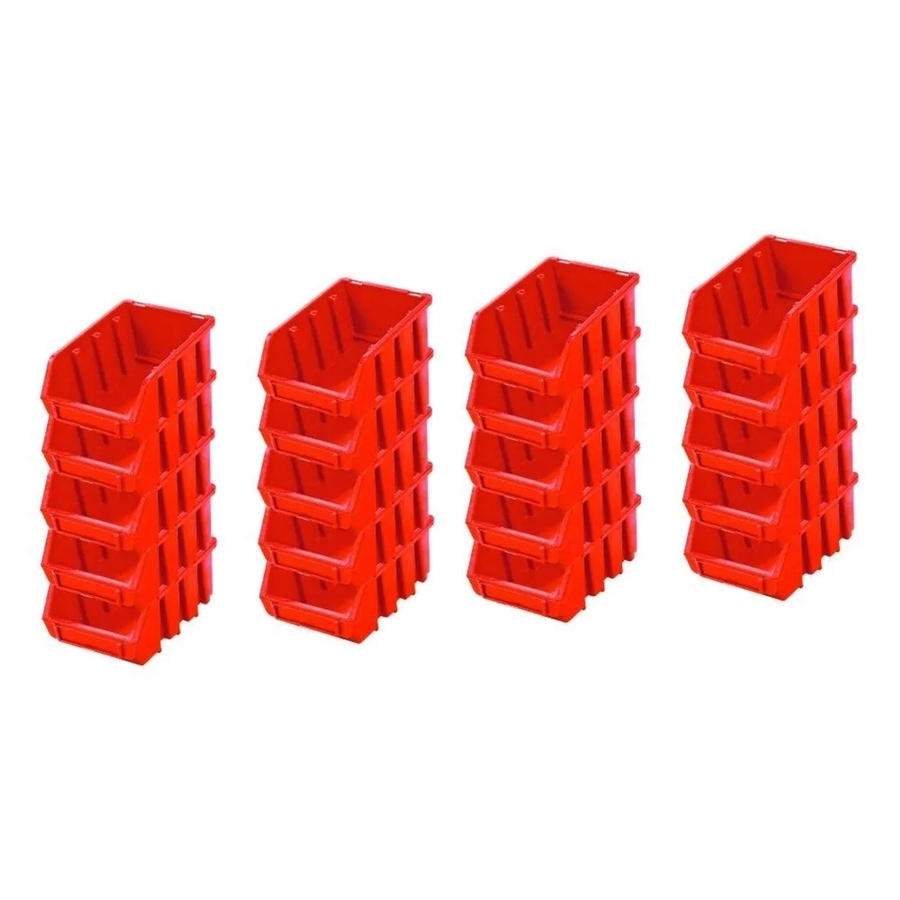 PROREGAL SuperSparSet 20x Sichtlagerboxen aus Polypropylen in Rot, H x B x T: 7,5 x 11,6 x 16,1 cm - Bild 2
