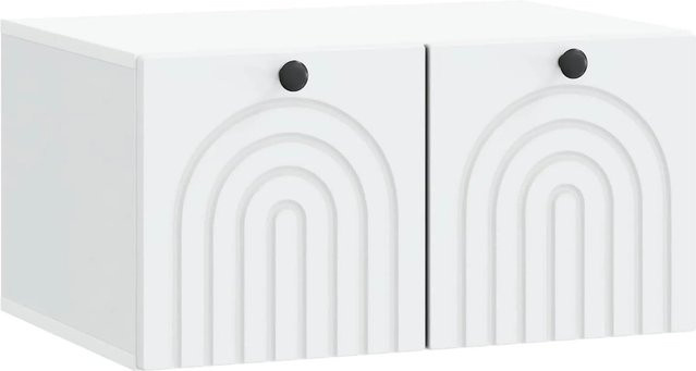 vidaXL Wandmontierter TV-Schrank Weiß aus Holzwerkstoff, B/H/T: 59,5 x 30 x 41 cm - Bild 1