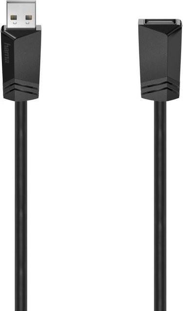 Hama USB 2.0 Verlängerungskabel in Schwarz mit 5,00 m Länge und 480 Mbit/s Übertragungsrate - Bild 1