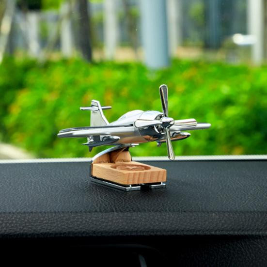 Solarbetriebener Lufterfrischer für das Auto in Flugzeug-Design aus Legierung, Schwarz - Bild 2