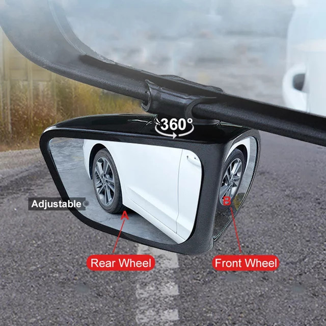 Everso 2er-Set Auto-Rückspiegel, 360 Grad drehbarer Weitwinkel-Spiegel mit Totwinkel-Funktion, konvex und transparent - Bild 1