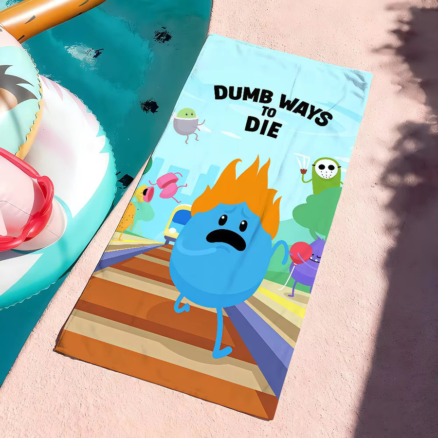 Hasbro Game D-Dumb W-Ways to Die Handtuch, schnelltrocknendes Grafik-Badetuch, Multicolour - Bild 3