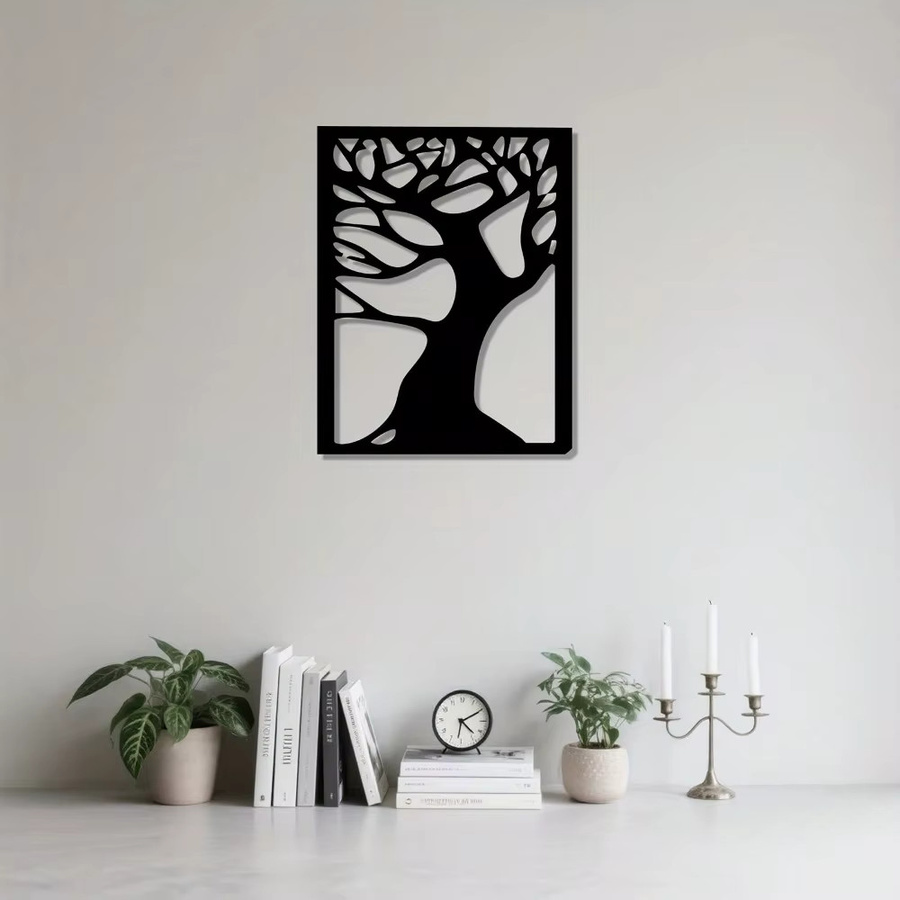 CIFBUY Wandkunst aus Metall in Schwarz mit Naturmotiv für moderne Bauernhausdekoration - Bild 4
