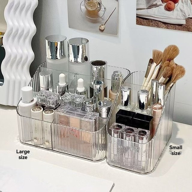 Transparente Kosmetik-Aufbewahrungsbox aus Acryl mit großem Fassungsvermögen für deinen Schreibtisch - Bild 1