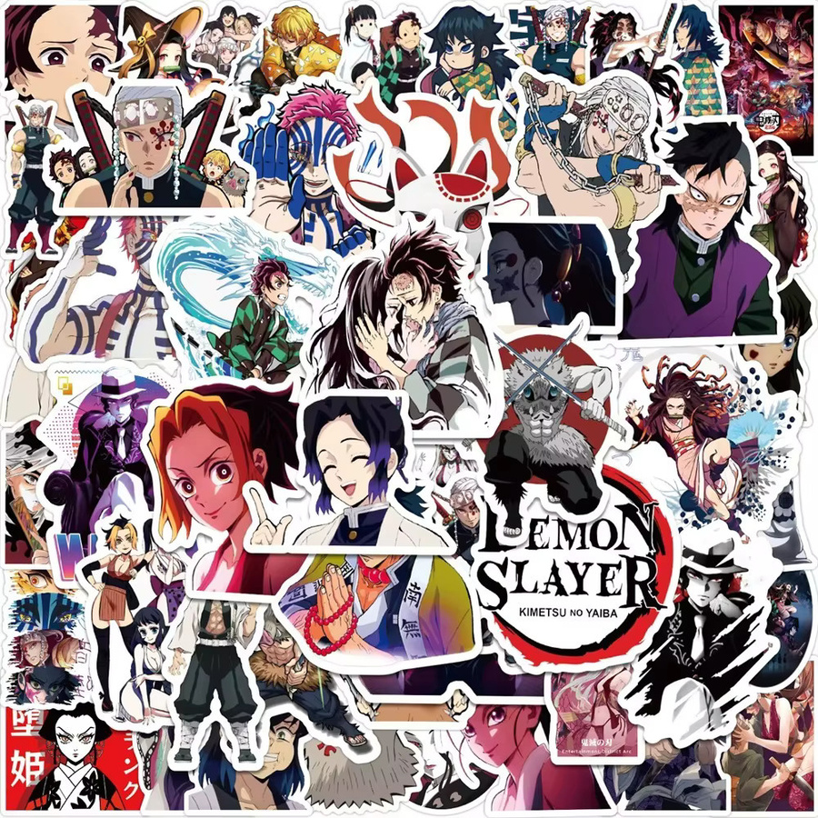 Bandai Anime Dämon Slayer Cartoon Aufkleber, 50-teiliges Set - Bild 2