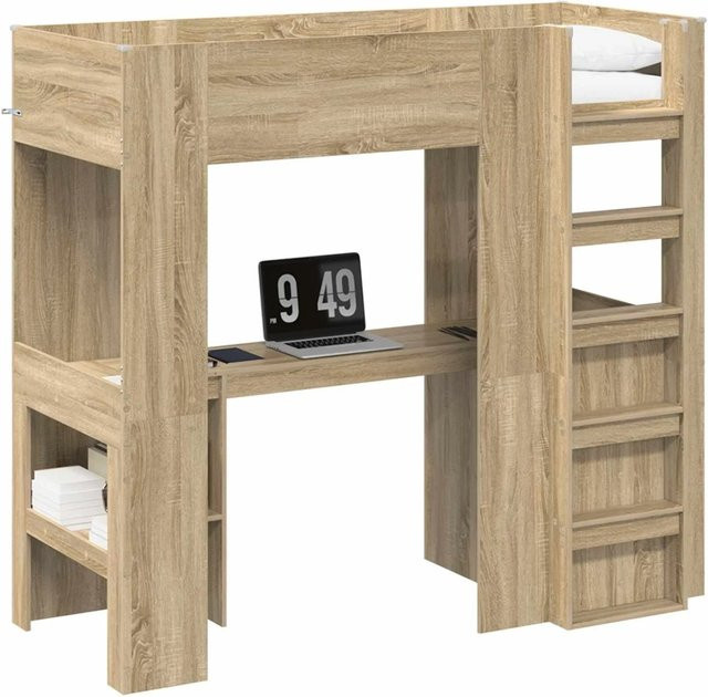 vidaXL Etagenbettgestell mit Schreibtisch in Sonoma-Eiche, B/T/H: 75 x 190 x 175 cm - Bild 1