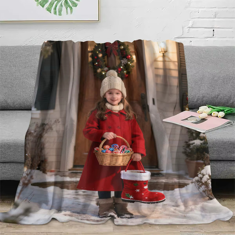 SRH Flaneldecke mit personalisiertem Weihnachtsdesign für Paare und Jubiläen - Bild 3