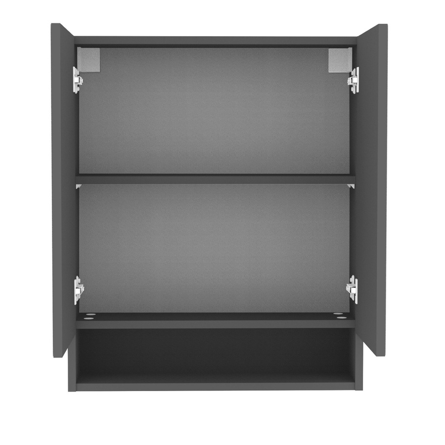 Fackelmann Spiegelschrank Easy in Anthrazit mit Glasfront und Regalböden, Breite: 60 cm, Höhe: 72 cm, Tiefe: 16 cm - Bild 2