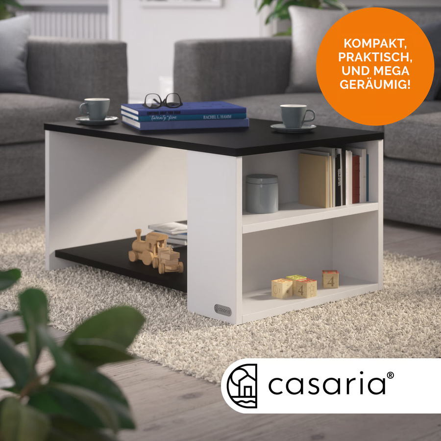 Couchtisch Santa Cruz von CASARIA in Weiß/Anthrazit, B/T/H: 90 x 60 x 50 cm - Bild 2