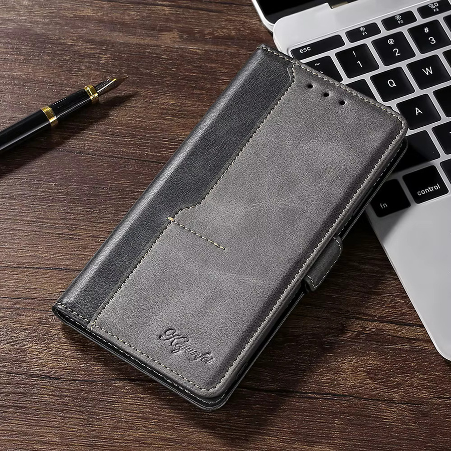 Retro Flip Telefonhülle für Huawei Nova Serie mit Kartenfächern aus weichem TPU in Schwarz - Bild 3