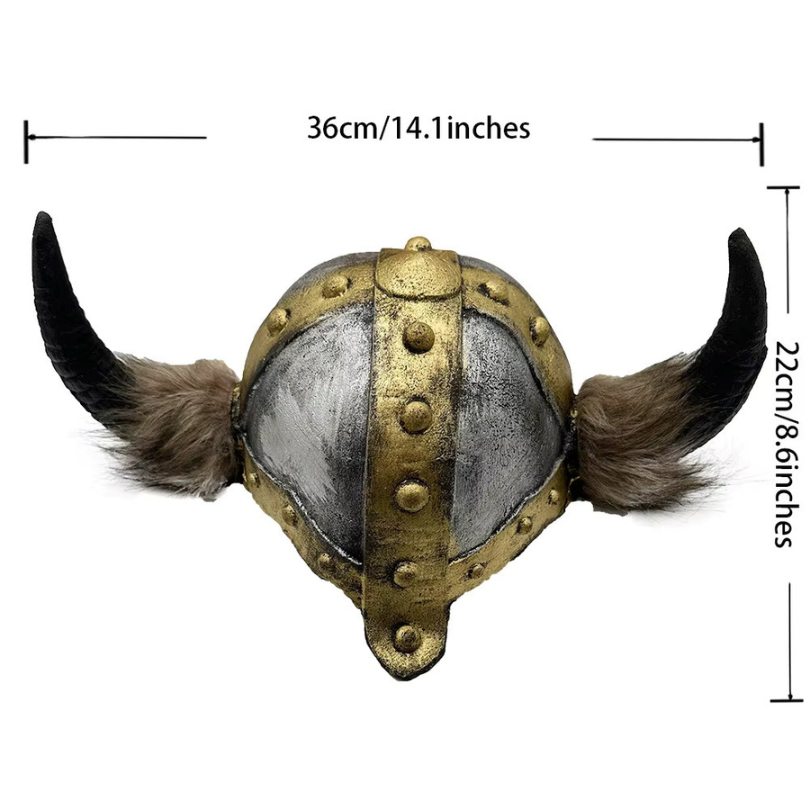 Mittelalterliche Wikinger-Helme mit Hörnern, Berserker-Krieger-Kostüm-Hut, Sallet-Spielzeug - Bild 2