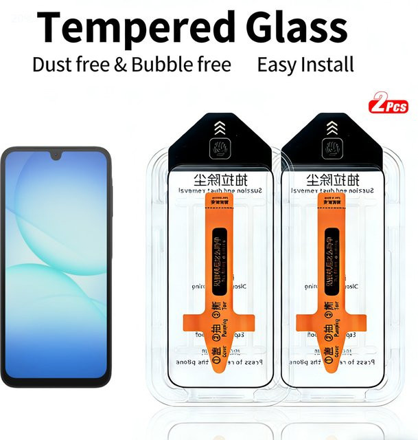 2 Stück Displayschutzfolien aus gehärtetem Glas für Samsung Galaxy A55 A35 A56 A36 A26 A16 A06 5G/4G, transparent - Bild 1