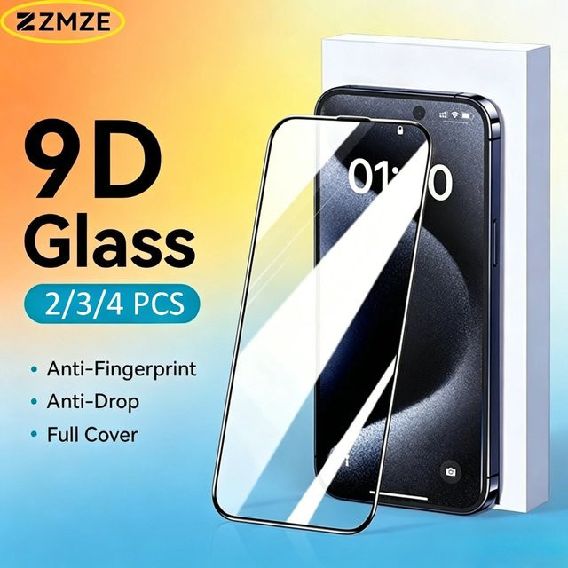 SnakeGlass HD Glas-Displayschutzfolie für iPhone 17 Pro Air 16 15 14 13 12 11 Pro Max XS XR transparent - Bild 1