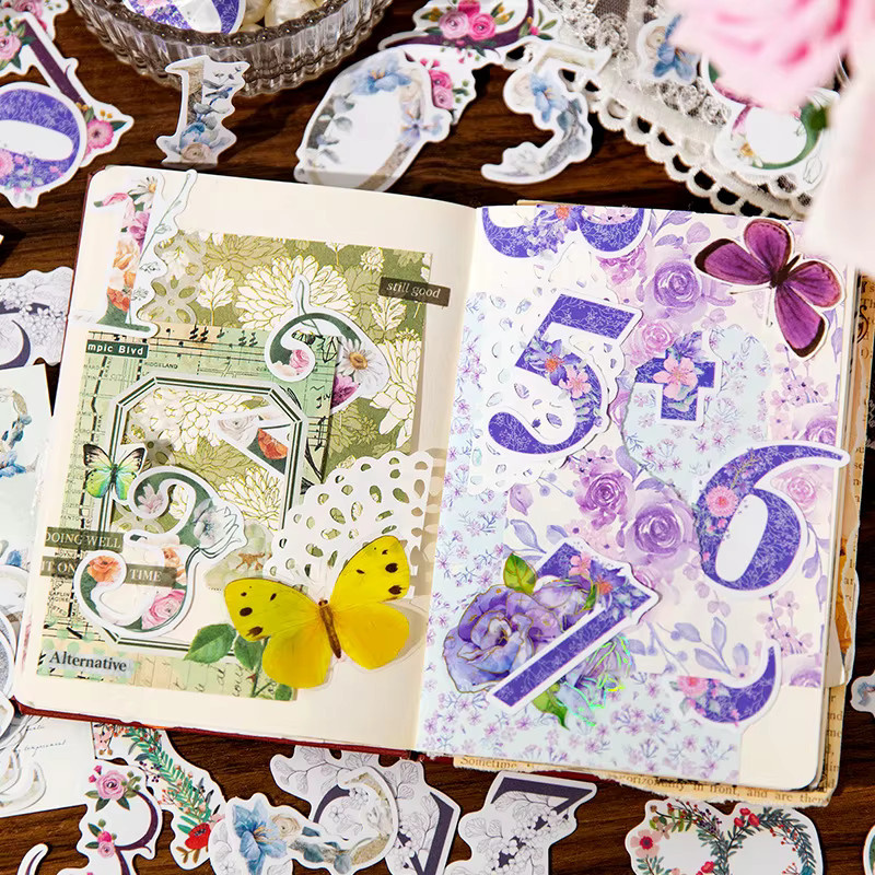 30-teiliges Sticker-Set im romantischen Vintage-Stil für DIY Album- und Scrapbook-Dekorationen in Multicolour aus Papier - Bild 4