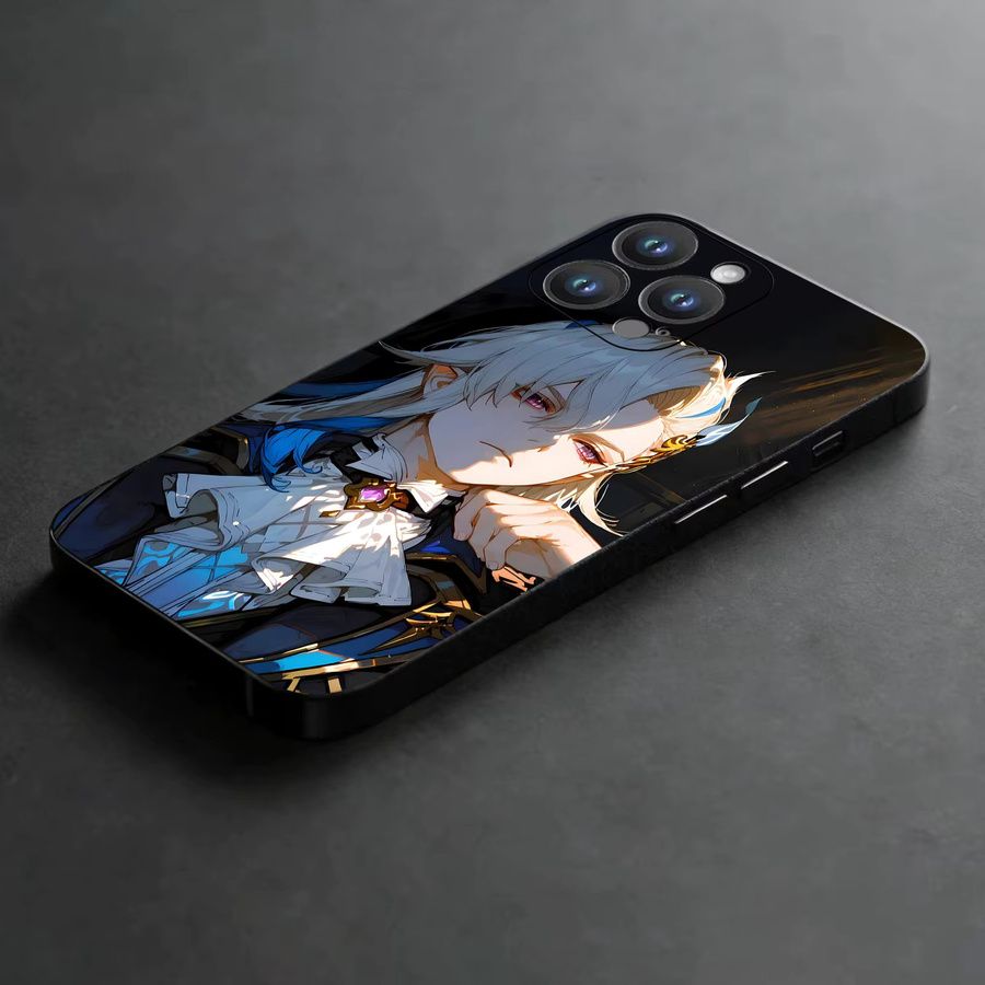 Stoßfeste Handyhülle Genshin Impact Neuvillette für iPhone 17 16 15 14 13 12 Pro Max Mini in Schwarz - Bild 2
