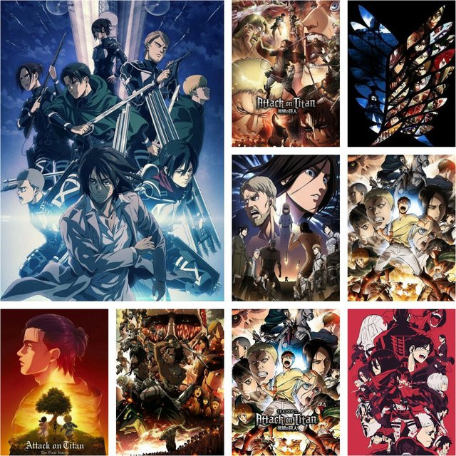 Potdemiel Diamantmalerei Set Angriff auf Titan Motiv Kapitän Levi Ackerman und Mikasa als DIY Mosaik Kreuzstich Kit in Multicolour - Bild 1