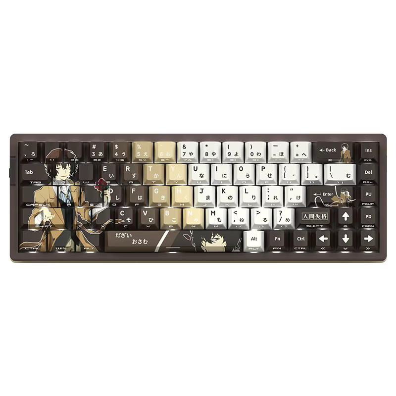 KUXM Miyu Dazai Osamu Tastenkappen in Multicolour mit OEM-Profil, seitlicher Gravur und durchscheinendem PBT für 60 % Tastaturen - Bild 1