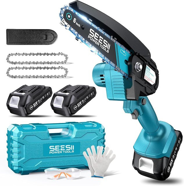 Seesii 6-Zoll Akku-Mini-Kettensäge für Makita 18V LXT Akkus zum Schneiden von Holz und Bäumen - Bild 1