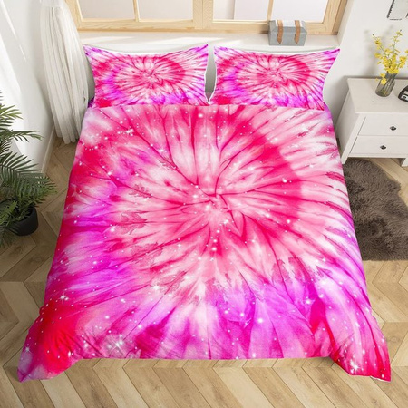 Jinmeige Tie Dye Bettwäsche Set mit psychedelischem Aquarell-Design für Kinder, B/H: 135 x 200 cm, Mehrfarbig