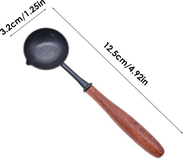 Wachssiegellöffel von Yiran Furniture mit Holzgriff und Messing, Farbe Schwarz - Bild 1