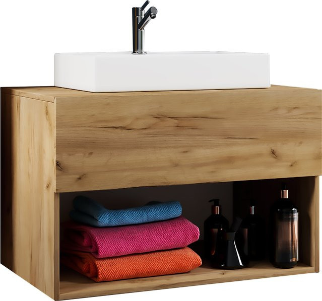 VCM Badmöbel Set Lendas II bestehend aus Unterschrank und Keramik-Waschbecken Breite: 80 cm - Bild 1
