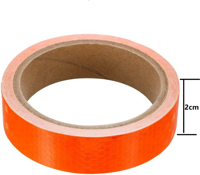 Satop Cinta Reflektierendes Klebeband in Orange, wasserdicht, Breite: 2 cm, Länge: 8 m, zur Markierung für Auto, Fahrrad, Anhänger und Lkw - Bild 1