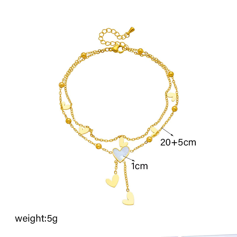 DIEYURO Fußkettchen Edelstahl, Gold, Damen - Bild 2
