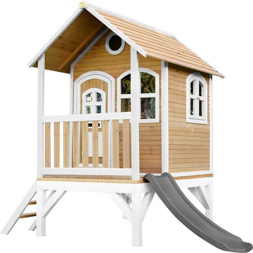 Axi Spielturm Tom aus Holz in Braun und Weiß mit grauer Rutsche, B/H/T: 287 x 231 x 191 cm - Bild 2