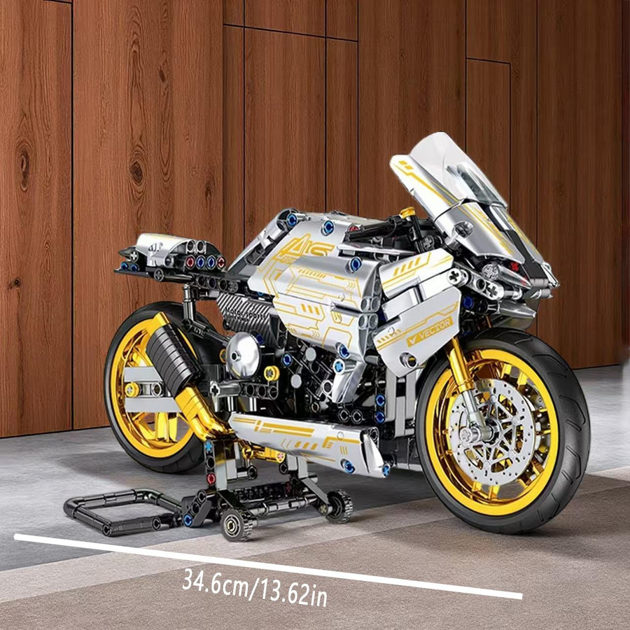 Yiran toy Weißgold Motorrad Bausteine 2431 Teile ab 14 Jahren - Bild 3